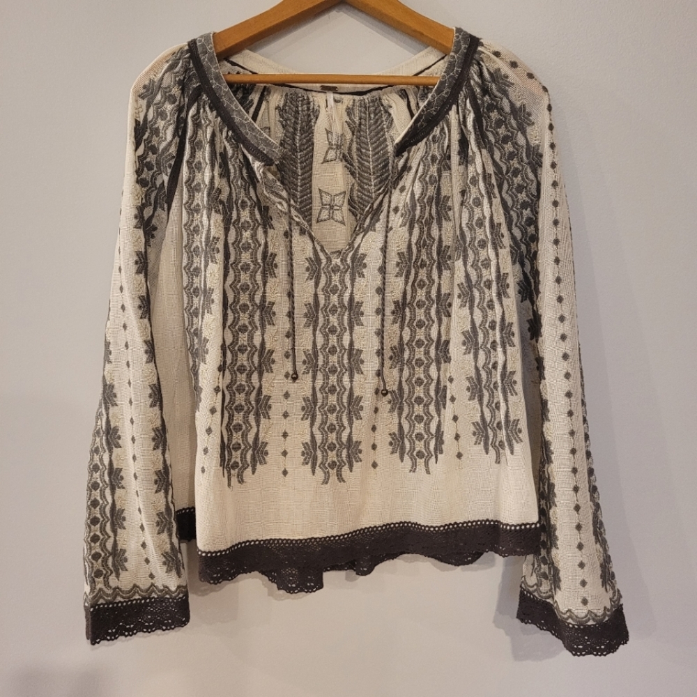 Festival Tunic - Free People Women's Sheer Gold & Silver, S